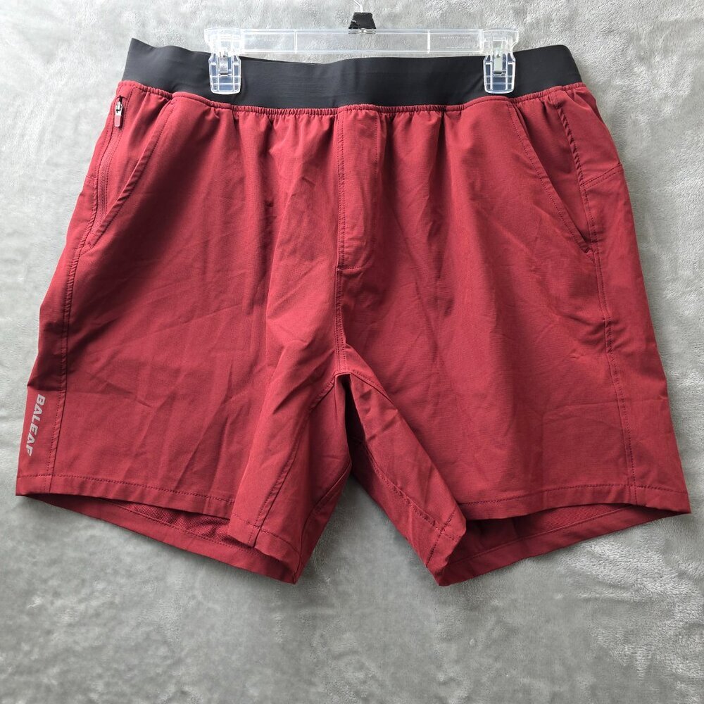 Baleaf Men’s XL Workout Shorts‎ Red Stretch